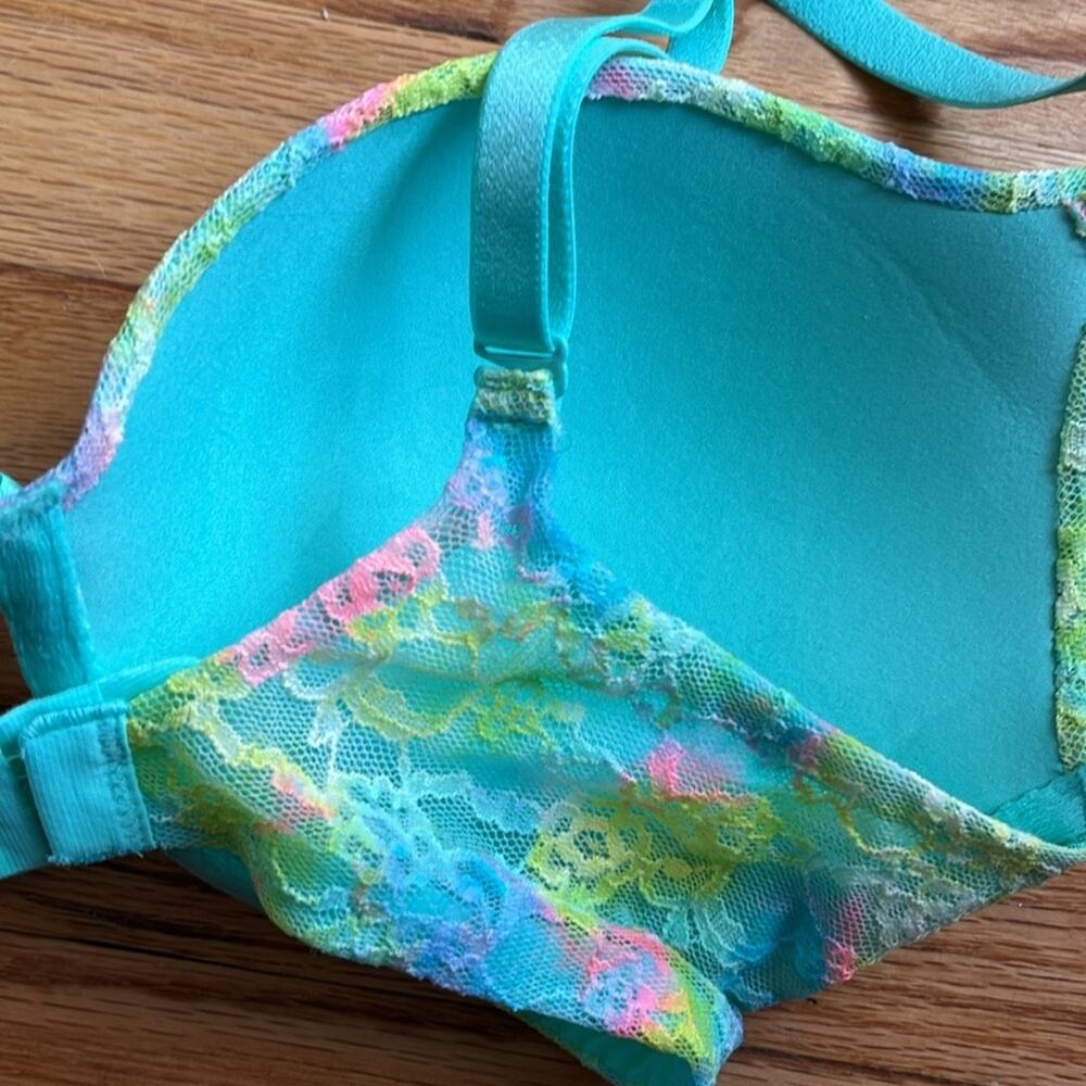 Victoria's Secret Lightly Lined Perfect Coverage Multicolor Tie-Dye Bra 32DD - Picture 4 of 5